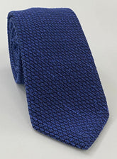 Navy Blue Shantung Grenadine Grossa Silk Tie SHGT-3